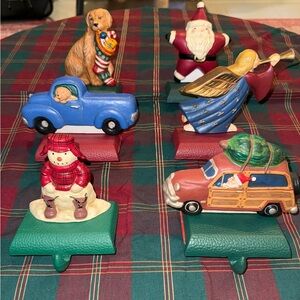 Vintage 90s Eddie Bauer Cast-Iron Stocking Holders - Set of 6